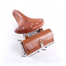 Gazelle Trading Vintage Classic Comfort Leather Touring Low Rider Bicycle Bike Cycling Saddle Seat Coffee With a cute back bag - B01N3M1WOZ